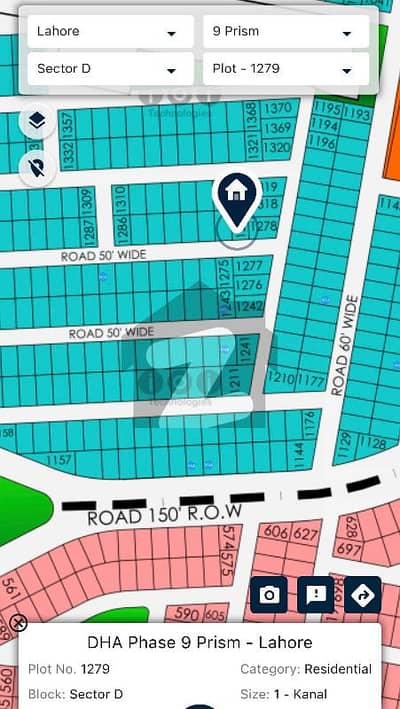 ڈی ایچ اے فیز9 پریزم ڈی ایچ اے ڈیفینس,لاہور میں 1 کنال رہائشی پلاٹ 2.25 کروڑ میں برائے فروخت۔