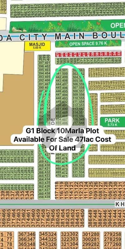 G1 Block 10Marla Plot Available For Sale On Reasonable Price Near 75fit Khunjrab Mian Boulevard Best investment
