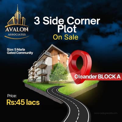 Three Side Corner Plot for sale in Oleander Block DHA, Phase 7, Islamabad