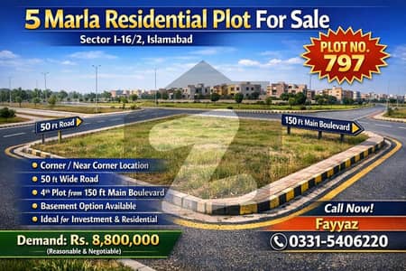 Prime Residential Plot for Urgent Sale Sector I-16/2, Islamabad