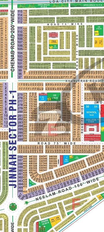 Lda City Lahore E Block 1-Kanal Possession Plot For Sale 75ft Khunjrab Road Ready