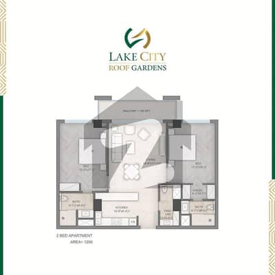 Modern 1200 Sq. Ft. 2-Bedroom Apartment for Sale in Lake City Roof Gardens Lahore 10th Floor Unit with World-Class Amenities