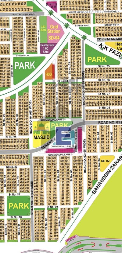 20 Marla Residential Plot 65ft Facing