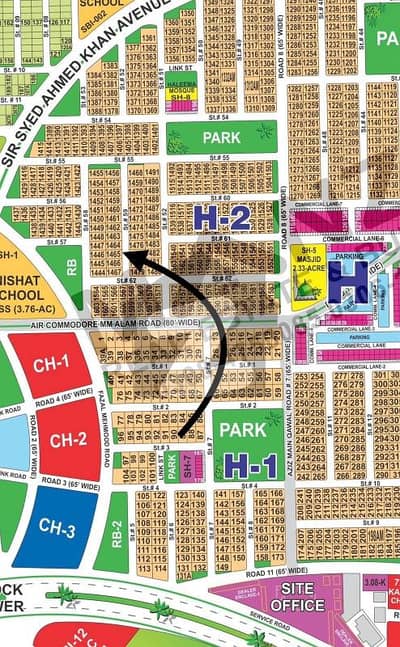 DHA Multan sector H 1 kanal residential plot near to park, Masjid and commercial.