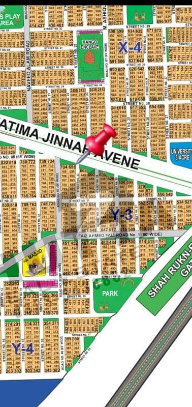 DHA Multan sector Y 1 kanal corner with extra land residential plot on 300ft road near to park, Masjid and commercial.