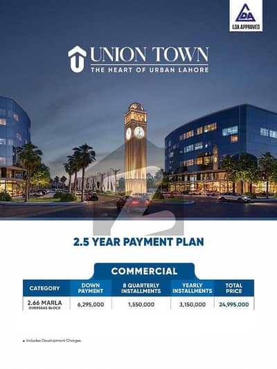 یونین ٹاؤن عبدالستار ایدھی روڈ,لاہور میں 3 مرلہ کمرشل پلاٹ 62.95 لاکھ میں برائے فروخت۔