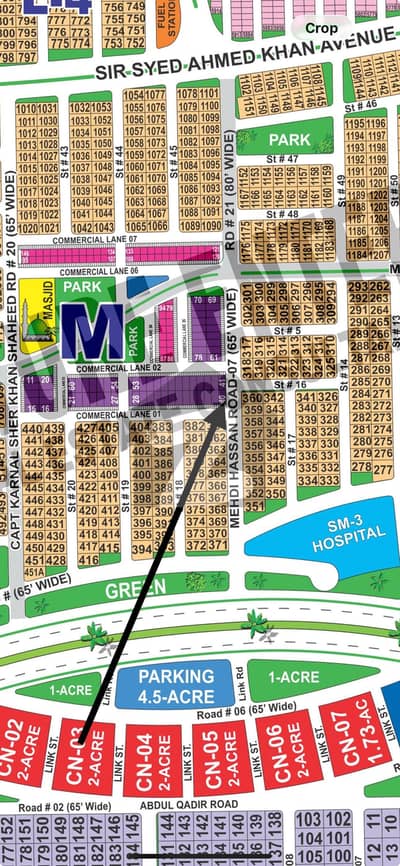 8 Marla Commercial Plot for Sale Corner on 65 Ft Road