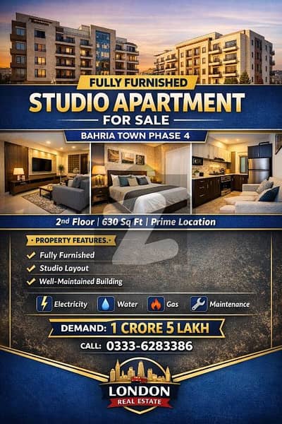 بحریہ ٹاؤن فیز 4 بحریہ ٹاؤن راولپنڈی,راولپنڈی میں 1 کمرے کا 3 مرلہ فلیٹ 1.05 کروڑ میں برائے فروخت۔ بحریہ ٹاؤن فیز 4 بحریہ ٹاؤن راولپنڈی,راولپنڈی میں 1 کمرے کا 3 مرلہ فلیٹ 1.05 کروڑ میں برائے فروخت۔