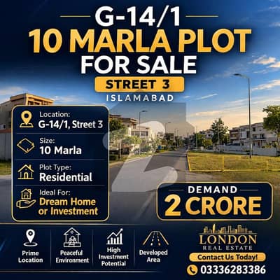 10 Marla Plot for Sale G-14/1, Islamabad
