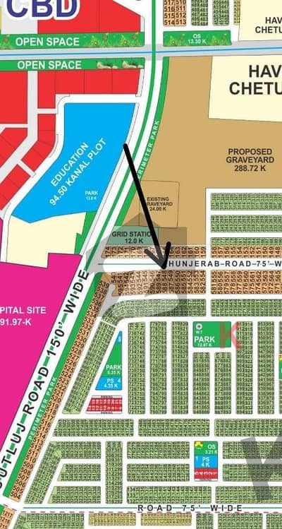 K block 1 kanal plot available at 75ft khunjrab road