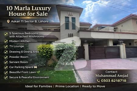 عسکری 11 ۔ سیکٹر بی اپارٹمنٹس عسکری 11,عسکری,لاہور میں 5 کمروں کا 11 مرلہ مکان 5.14 کروڑ میں برائے فروخت۔