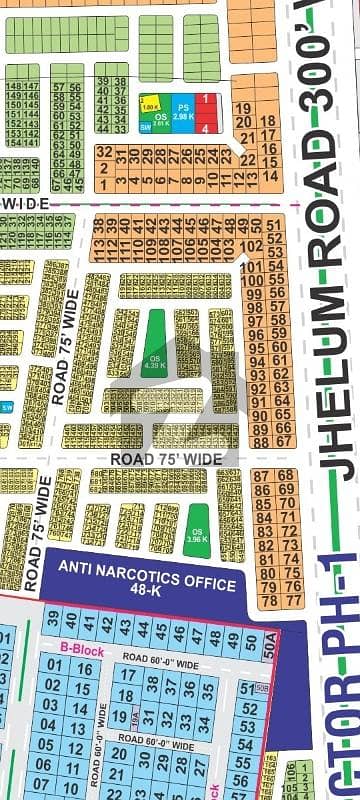 Both Sides 75'Feet Road linked to 300'Feet Jhelum Road Near Lahore Sahiwal motorway