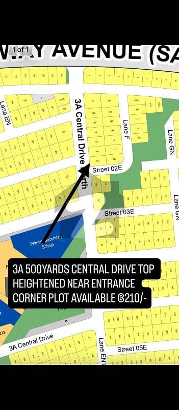 ڈی ایچ اے سٹی ۔ سیکٹر 3اے ڈی ایچ اے سٹی - سیکٹر 3,ڈی ایچ اے سٹی کراچی,کراچی میں 1 کنال رہائشی پلاٹ 2.1 کروڑ میں برائے فروخت۔