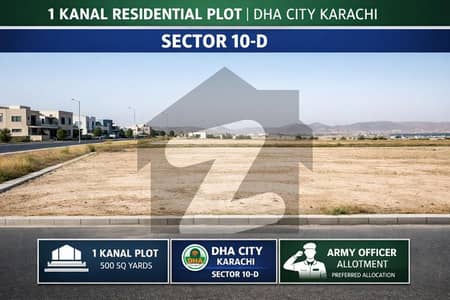 ڈی ایچ اے سٹی ۔ سیکٹر 10ڈی ڈی ایچ اے سٹی سیکٹر 10,ڈی ایچ اے سٹی کراچی,کراچی میں 1 کنال رہائشی پلاٹ 1.2 کروڑ میں برائے فروخت۔