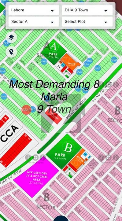 ڈی ایچ اے 9 ٹاؤن ۔ بلاک اے ڈی ایچ اے 9 ٹاؤن,ڈیفنس (ڈی ایچ اے),لاہور میں 8 مرلہ رہائشی پلاٹ 2.25 کروڑ میں برائے فروخت۔