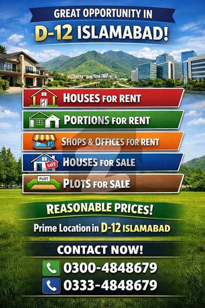 ڈی ۔ 12/4 ڈی ۔ 12,اسلام آباد میں 6 کمروں کا 8 مرلہ مکان 8.6 کروڑ میں برائے فروخت۔