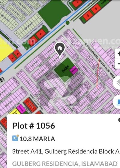 گلبرگ ریزیڈنشیا - بلاک اے گلبرگ ریزیڈنشیا,گلبرگ,اسلام آباد میں 10 مرلہ رہائشی پلاٹ 2.1 کروڑ میں برائے فروخت۔