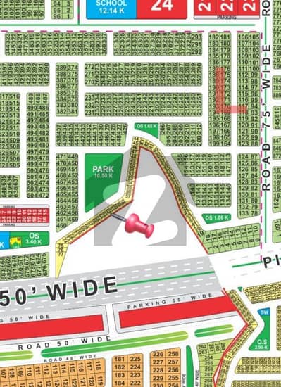 L block facing Park 5 Marla Plot for sale Jinnah Sector, LDA City