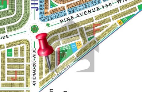 F Block Corner 5 Marla Residential Plot Having Access 150 Ft Pine Avenue Road & 200 Ft Chenab Road, Block F, Direct Ring Road Access, LDA City Lahore.