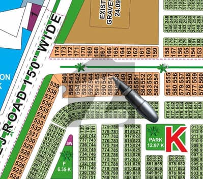 K Block 1-Kanal 75ft Khunjerab Road Direct Access 150ft Sutlej Road Plot For Sale Lda City Lahore