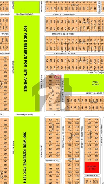 30*60(7 Marla ) Corner Plot