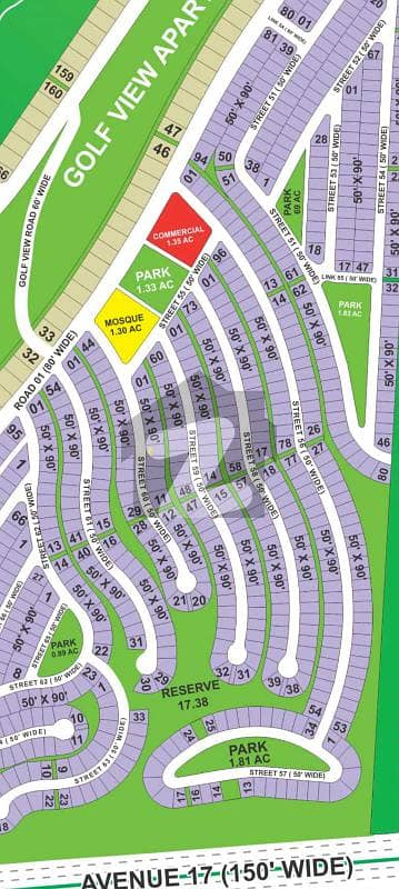 بحریہ گالف سٹی بحریہ ٹاؤن کراچی,کراچی میں 1 کنال رہائشی پلاٹ 90.0 لاکھ میں برائے فروخت۔