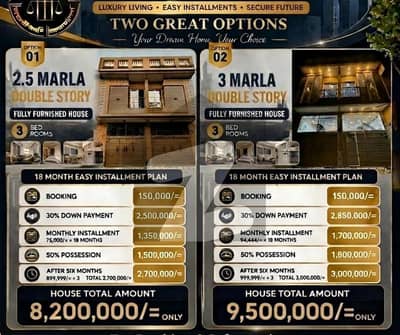 3 Marla Double Storey House For Sale On Easy Instalment Plan