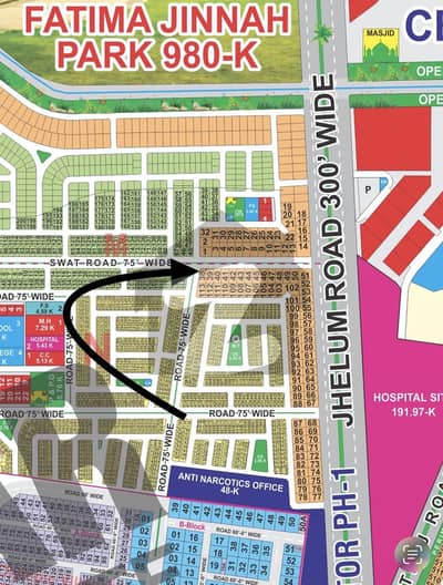 N Block 1 Kanal Corner Plot for Sale 75 Ft Road, 2 Side Open, On Ground Plot