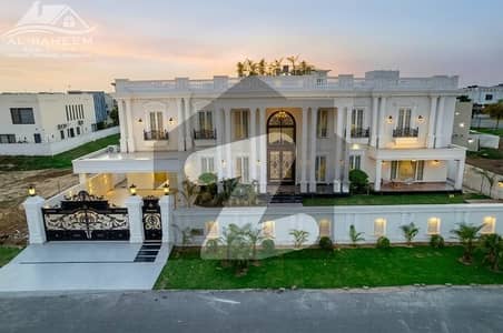 VERY CLOSE TO DOLEMON MALL 2 KANAL BRAND NEW FULLY FUNISHED FAISAL RASOOL WHITE ROYAL DESIGN PALACE WITH ROOFTOP FOR SALE IN DHA PHASE 6.