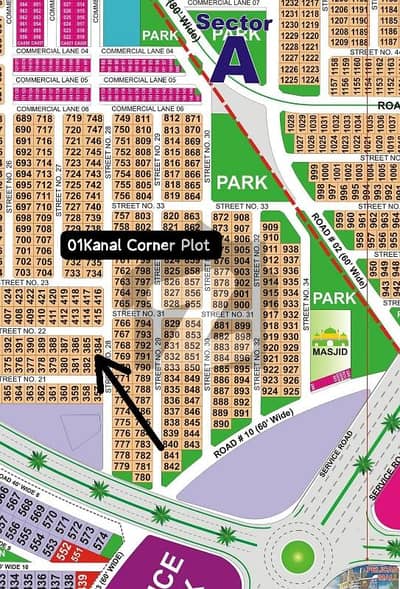 01Kanal All Dues Clear Corner Plot Available for Sale In Sector-A