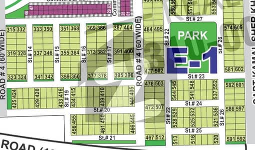 10 Marla Hot Location Plot in E2 Sector | Plot #. . . . | Near PARK Park & Main Road
