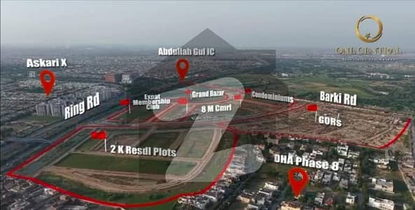 ون سینٹرل لاہور میں 2 کنال رہائشی پلاٹ 16.5 کروڑ میں برائے فروخت۔