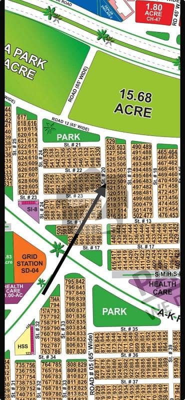 DHA Multan sector i 1 kanal residential plot near to park, Masjid and commercial.