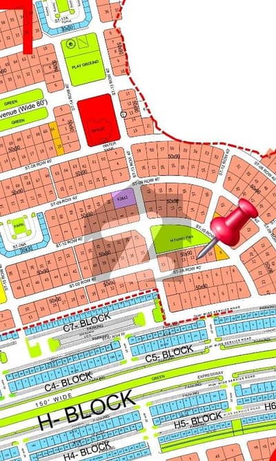 ڈی ایچ اے فیز 5 - سیکٹر ایچ ڈی ایچ اے ڈیفینس فیز 5,ڈی ایچ اے ڈیفینس,اسلام آباد میں 1 کنال رہائشی پلاٹ 3.5 کروڑ میں برائے فروخت۔