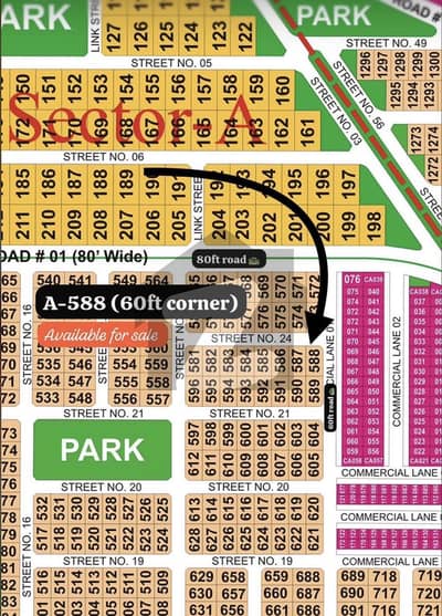 Corner + 60ft Road Facing Double Category Plot Near Park , 80ft Road And Commercial markets