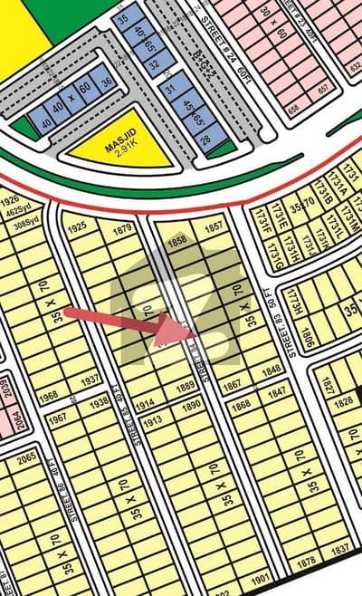 35x70 Plot for sale . C block MPCHS  map design approve in B17 ,DPC ,water bore complete .  Best deel for Investor