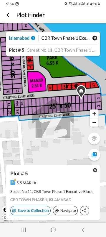 5.5 marla plot CBR TOWN PHASE 1 EXECUTIVE BLOCK