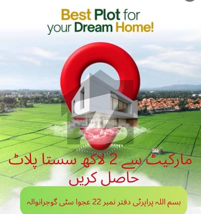 اجوا سٹی سیالکوٹ بائی پاس,گوجرانوالہ میں 5 مرلہ رہائشی پلاٹ 35.0 لاکھ میں برائے فروخت۔