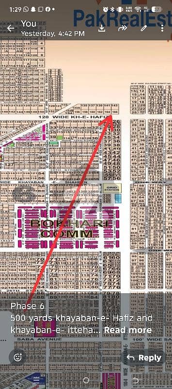 khayaban-e- Hafiz 500 yards plot West open