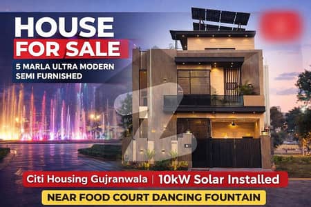 5 Marla Ultra Modern House For Sale 10 Kw Solar Citi Housing Gujranwala