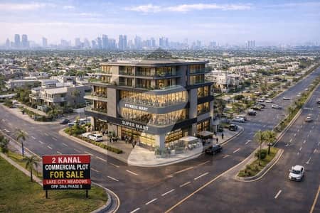 لیک سٹی میڈوز لاہور میں 2 کنال کمرشل پلاٹ 13.25 کروڑ میں برائے فروخت۔