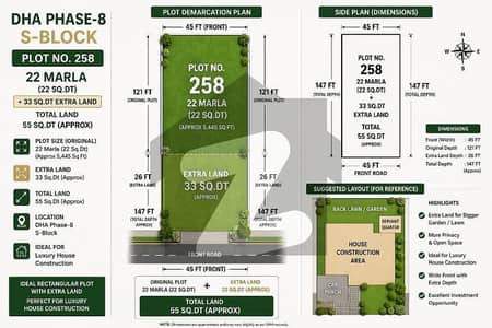 22 Marla facing park plot for sale