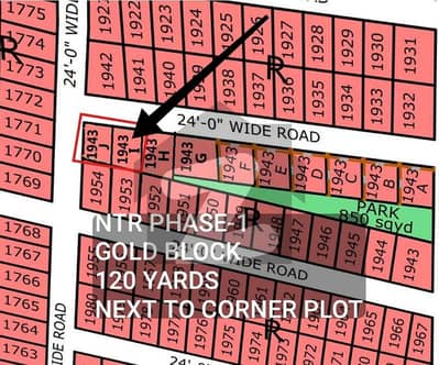 120 Yards Plot for Sale- Gold Block Next to Corner