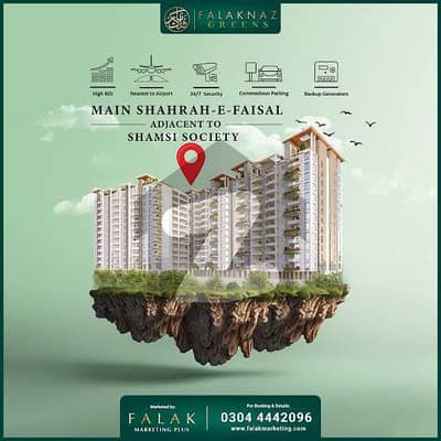 3 Bed DD Apartment Under Construction | File For Sale | Falaknaaz Greens | Shahra-E-Faisal | Easy Installments