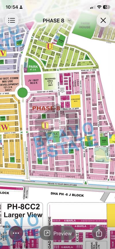 One Kanal Plot for Sale block T phase 8 DHA Lahore