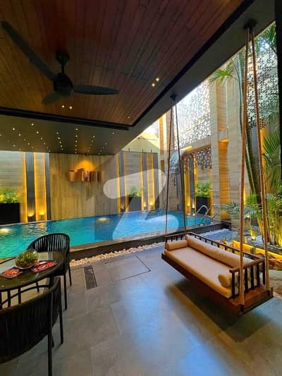 1 Kanal Lawn Top Quality Build Luxurious Beautiful Ultra Modern Design Villa Full Furnished With Basement For Sale In DHA Lahore Phase 7 Prime Location