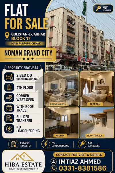 گلستانِِ جوہر ۔ بلاک 17 گلستانِ جوہر,کراچی میں 2 کمروں کا 4 مرلہ فلیٹ 55.0 لاکھ میں برائے فروخت۔