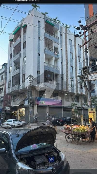 Three Bedrooms with D /D for sale at Tariq road in commercial area near Olia Masque brand new Building & Flat which is vecent & ready to move West open and leased at second floor