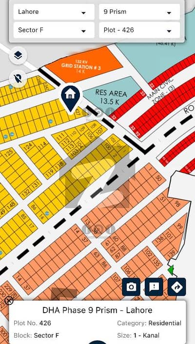 F. 426 Possession Kanal Plot DHA 9 Prism With Direct Approach From Main Boulevard
