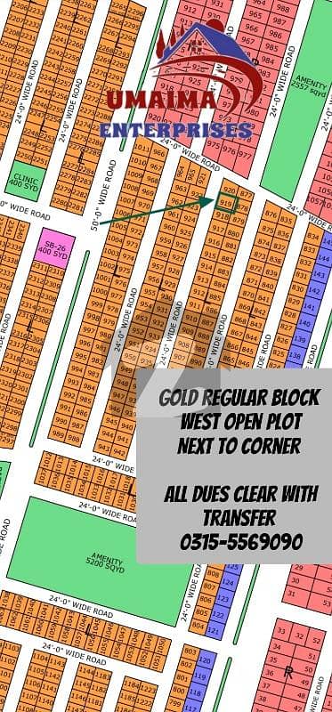 North Town Residency Phase 1  Gold Regular Block west open 80 Sq'yd